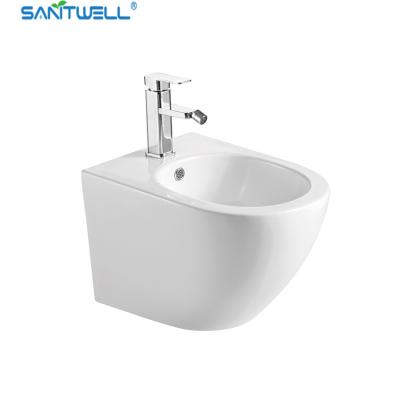 O assoalho branco do tamanho de Hung Bidet 480*370*325 milímetro da parede da bandeja do WC do banheiro - montou o bidê SWJ0331