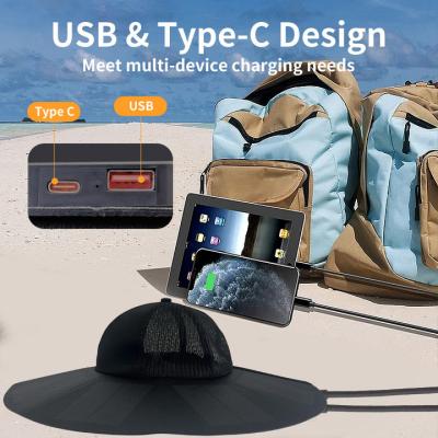 Solar panel Power Hat New Folding Portable Rechargeable Solar Cap Camping  Engergy Charger Hat