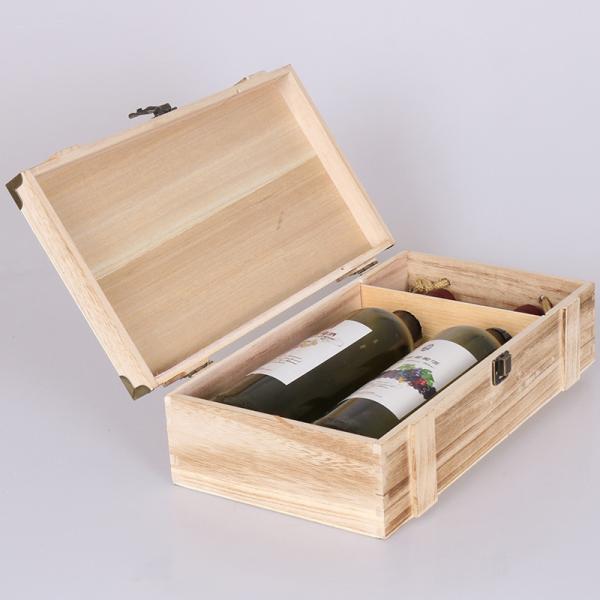 2-6 Bottles Solid Wood Wine Box for Gift Custom Order Accepted Immediately