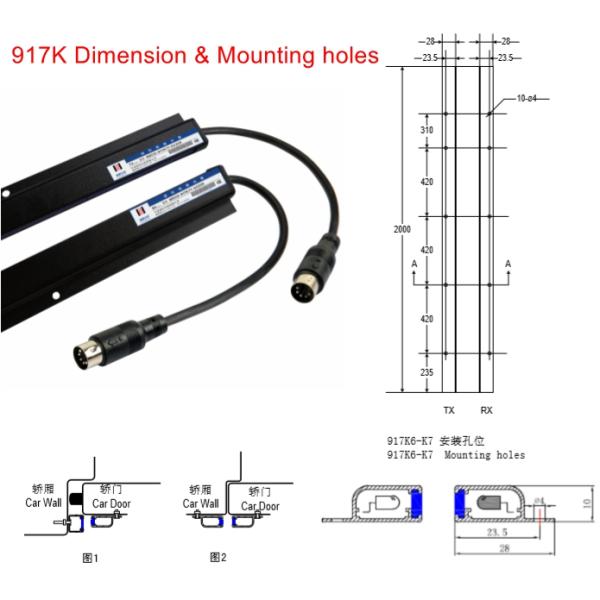 IP54 WECO Light Curtain 917K for Passenger Lift, Elevator Spare Pats AC220