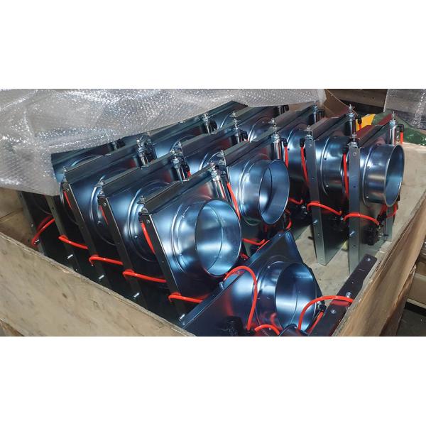 Zinc Plated Carbon Steel Pneumatic Air Duct Damper 100mm