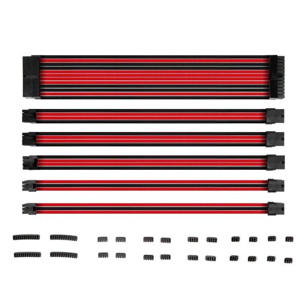 High Quality PSU Computer Cord Sleeved Cable Extensions 24pin interface  cotton mesh Electric Cables  300mm Length
