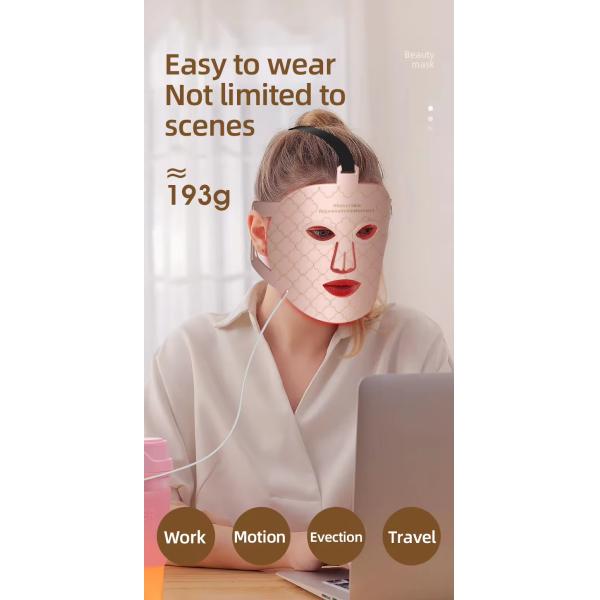 Mascarilla facial de luz LED roja eléctrica para el hogar, silicona, 7 colores, fototerapia LED
