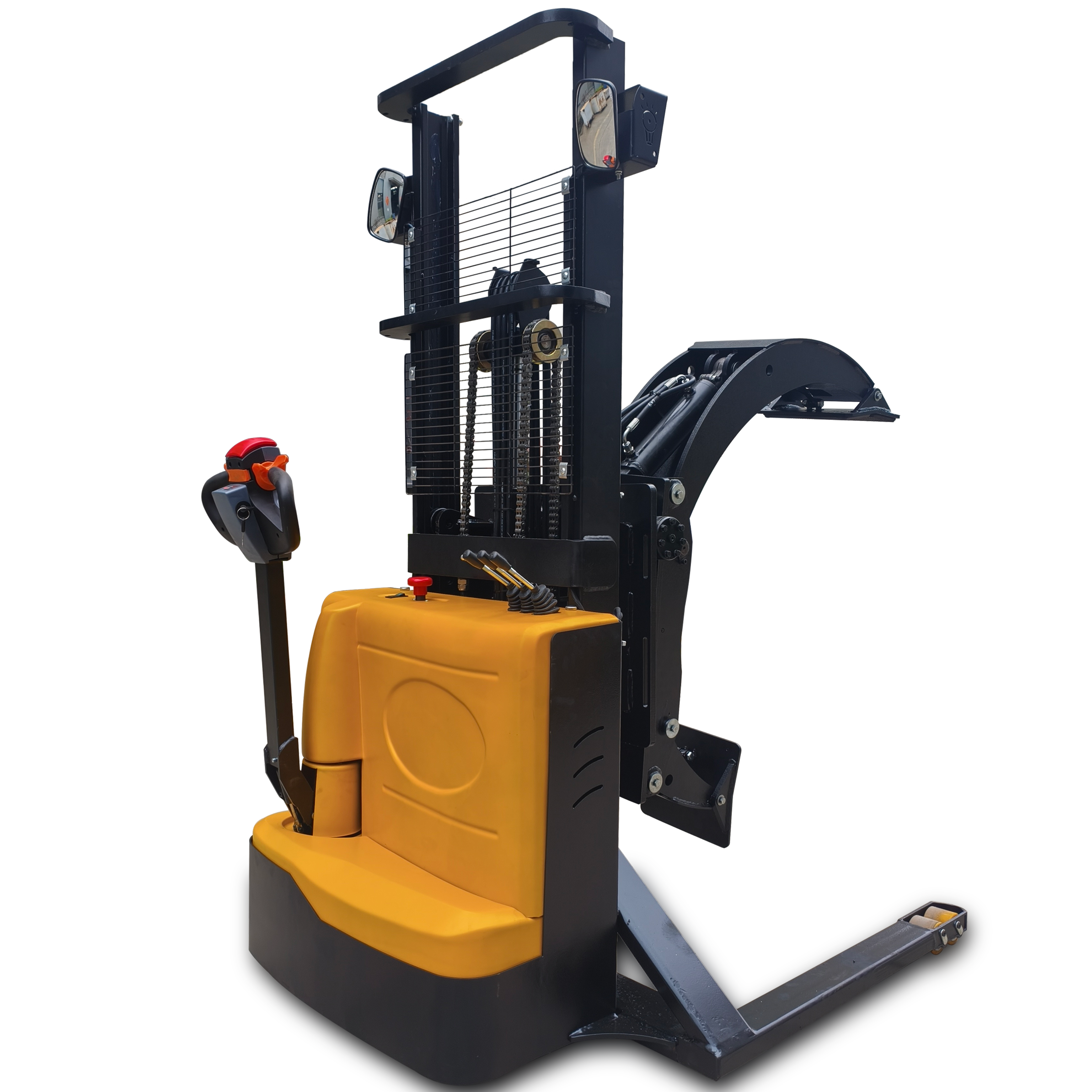Heavy-Duty High-Performance Walkie Clamp Stacker-0.5T / 1T Loading Capacity,  Pedestrian Electric Clamp Stacker for Warehouse