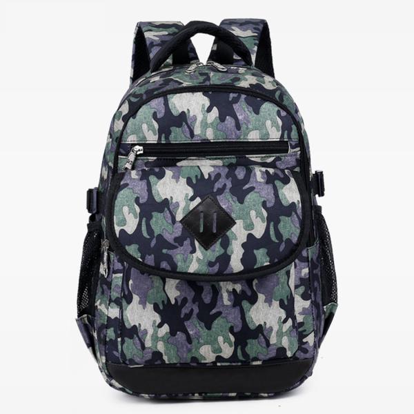 Nylon couple students zipper backpack casual polyester printed breathable wear-resistant soft handle backpack
