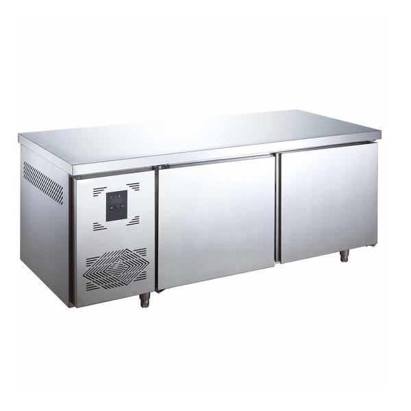 Mesa frigorífica de acero inoxidable para pizza y pasteles