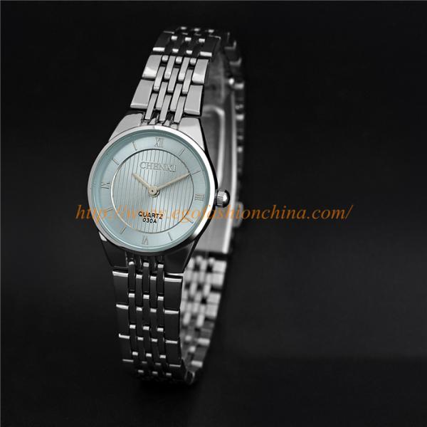 030A Pink Solid Color Watch Stainless Steel Watch Fashion Casual Watch Couple Watch Gift
