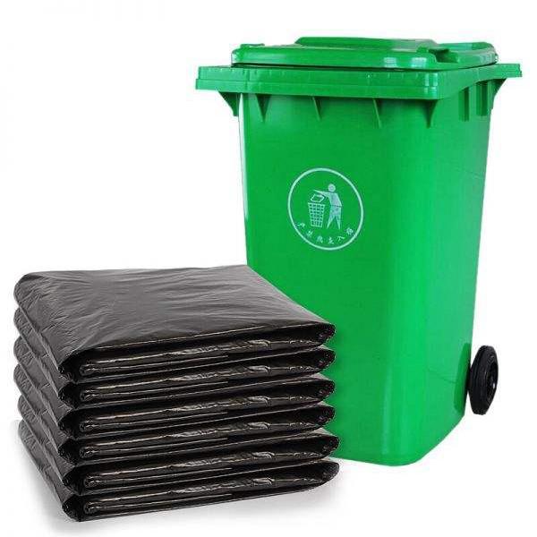 Plastic Flap Tie Trash Bags , Plastic Bin Bags Customized Color Embossing Surface