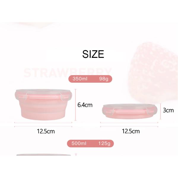 Collapsible Folding Silicone Box Set for Microwave Safe Food Storage Blue