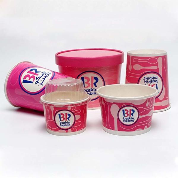 Пищевые переработанные одноразовые печатные йогуртные упаковки мороженого