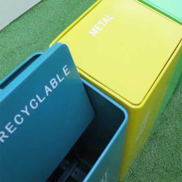 304 Stainless Steel 40L 4 Compartment Trash Can