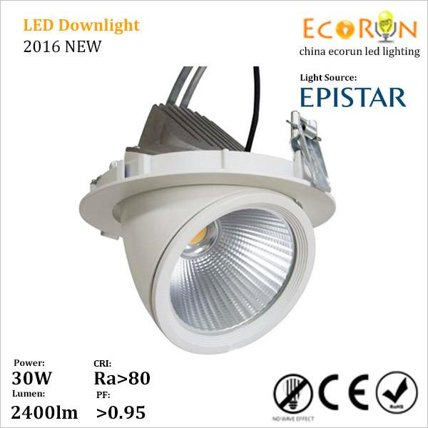 good quality cob 15w 25w 30w recessed gimbal led downlight 100-240v natural white