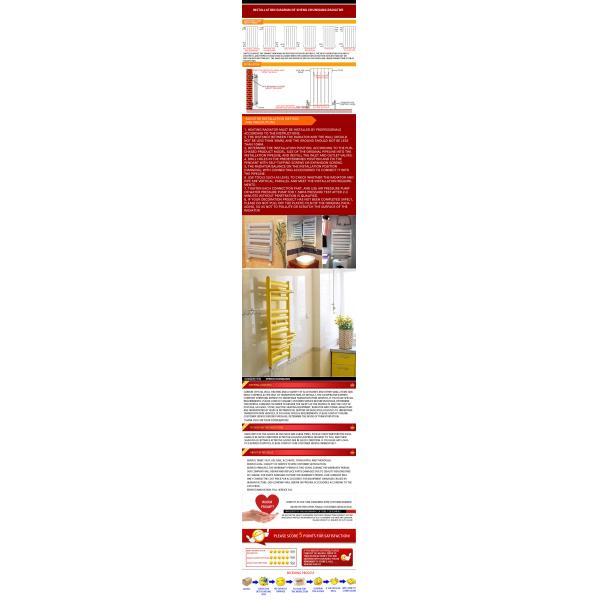Room Temperature Control Heated Bathroom Towel Rack Radiator for Wall-Mounted Installation