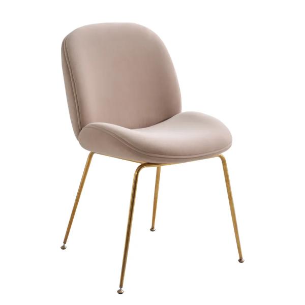 Home Velvet Upholstered Dining Chair Practical With Metal Frame