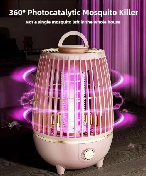 USB Rechargeable Bug Zapper Lamp With High Voltage 2700V Newest Design Cleaning Brush And Li Battery