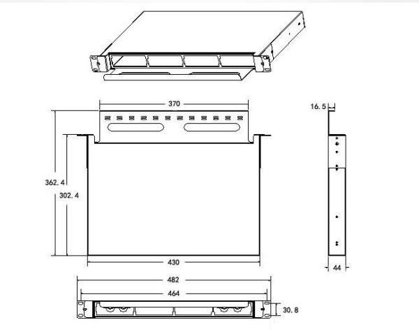 Drawer 1U Fiber Optic Patch Panel , Black Box Fiber Patch Panel 24 Ports