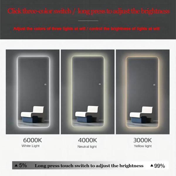 Современный дизайн стеклянное зеркало светодиодный стеновой свет для умных ванной комнаты жилые комнаты декорации