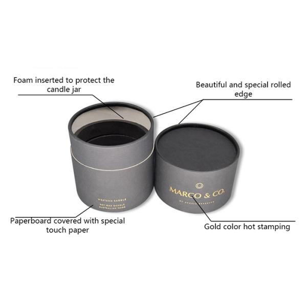 OEM Embossing Paper Tube Packaging For Cosmetic / Skincare / Candle Packaging