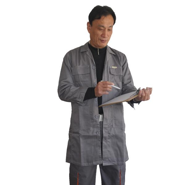 Comfort Long Navy Blue Lab Coat Back Vented For Engineering Or Warehouse Work