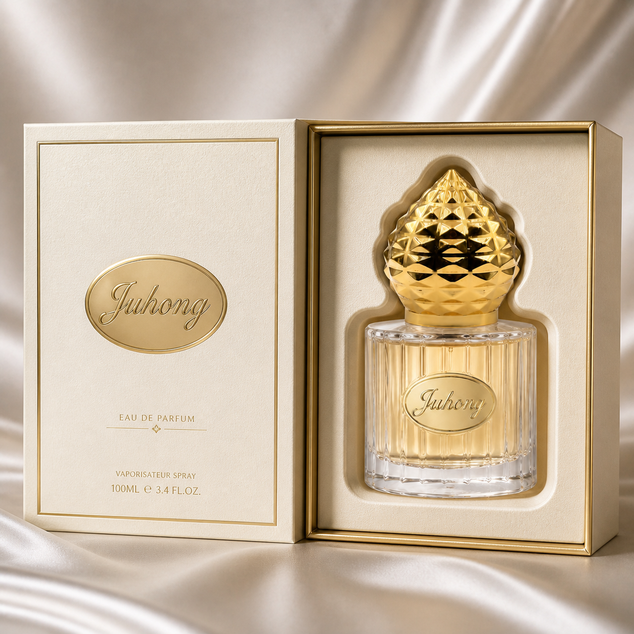 Luxury Diamond Cut Gold Zamac Perfume Cap, Crown Shape Closure for FEA15 Perfume Bottle