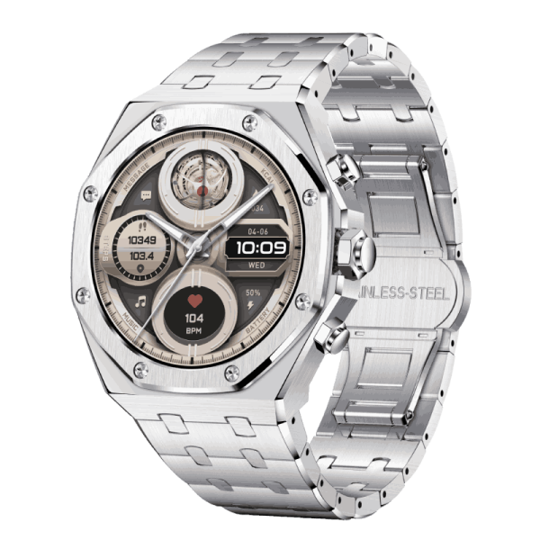Support OEM & ODM | IP67 Waterproof Stainless Steel Smart Watch with 1.43-inch AMOLED Display and 24/7 Health Monitoring