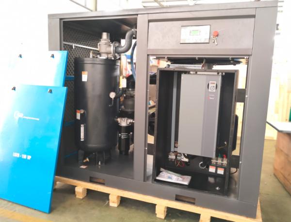 Rotary Air VSD Screw Compressor 150Hp With 110KW Frequency Inverter