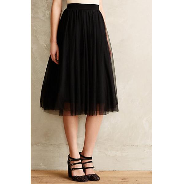 Women Black Midi Skirt