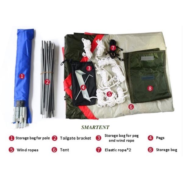 tejado blanco del toldo del lado del coche que acampa del tejado de 210D PU3000MM de la tienda al aire libre del top