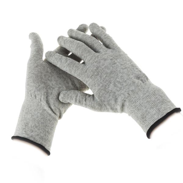 Grey Carbon Fibre 40D Silver Conductive  Gloves