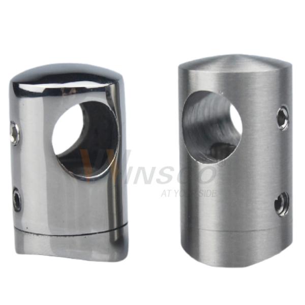 SS 304 316 Balustrade Fittings Mirror Satin Cross 1/2'' 16mm 19mm Porta-barras de aço inoxidável para tubos de 38,1mm 44,4mm 2'