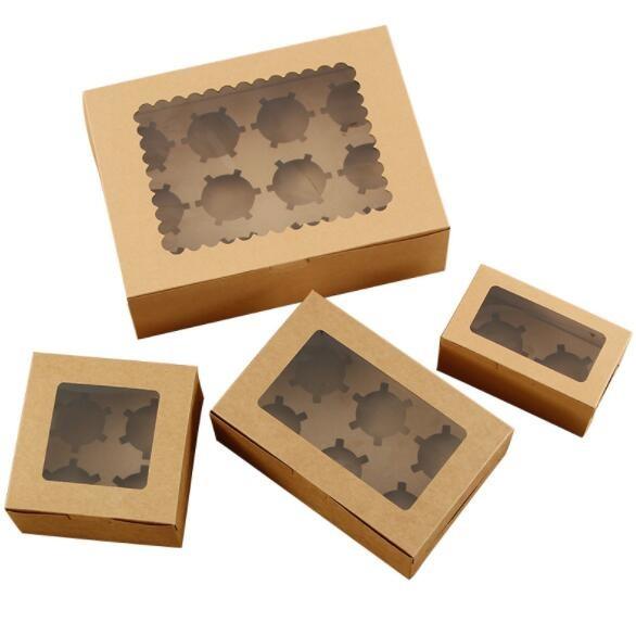 350gsm Paper Food Grade Packaging Customized Size Muffin Packaging Boxes