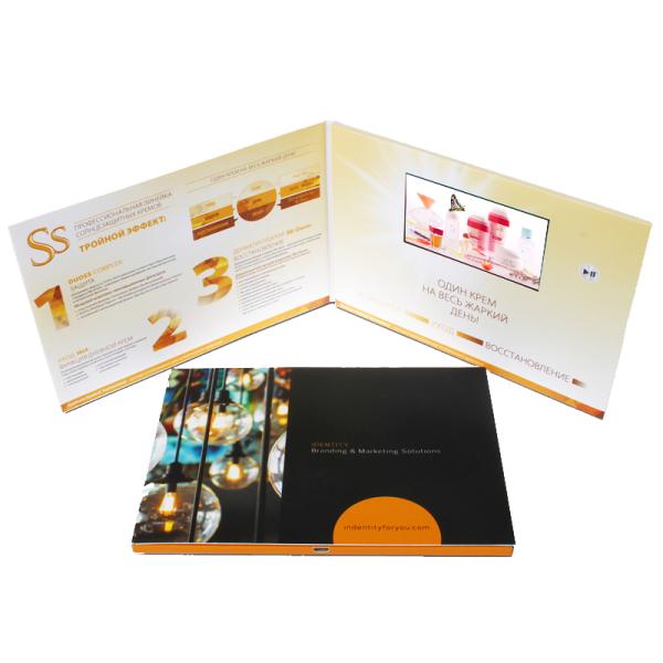 Customizable 3.6” LCD Video Folder with 128MB Memory and Professional CMYK Printing