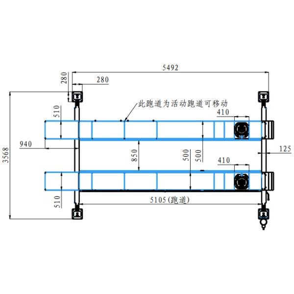 4 Post Wheel Alignment Lift Rack Manual Lock Lift Height 1900mm
