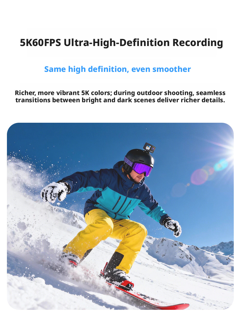 Factory Directly Supply 5K Action Camera Dual Touch Screen with Custom Service for Outdoor Diving and Camping