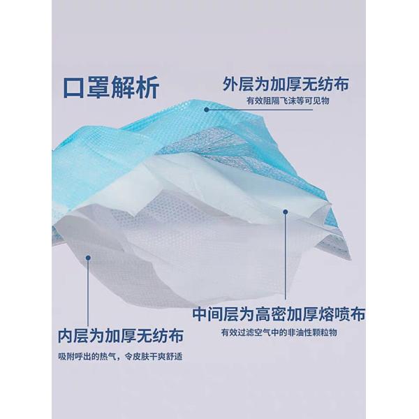 Skin Friendly 3 Ply Non Woven Face Mask , Anti Dust P2 Disposable Dust Mask