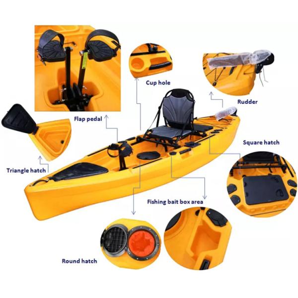 32kgs Fishing Pedal Kayak Foot Powered Wrapped Single Person