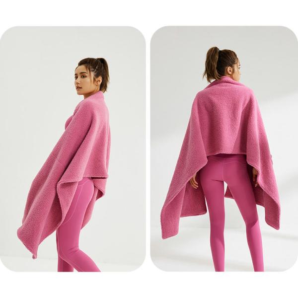 Y-F Knitted Poncho Cardigan Cape Top Sweater Cozy Fleece Jumbo Scarf Wrap Shawl with Large Front Pockets for Women