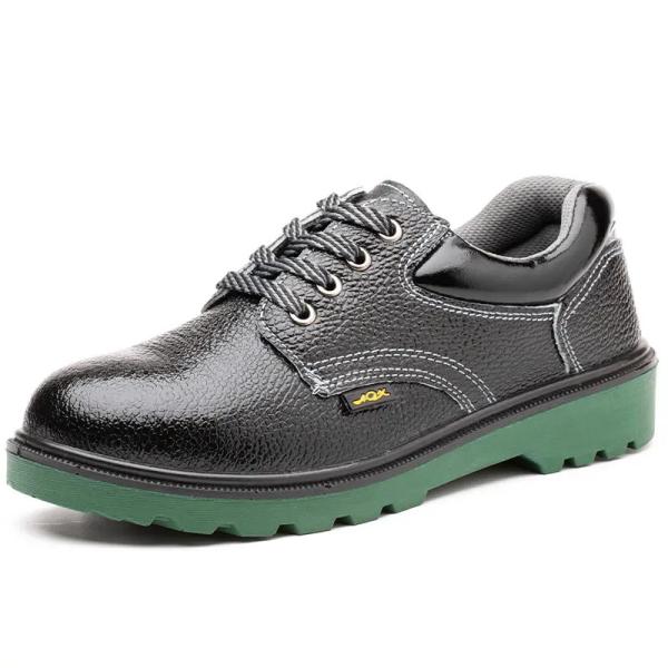 Metal Toe Industrial Safety Shoes PU Black Leather Work Shoes For Men