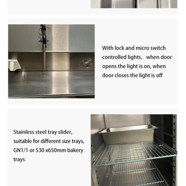 Commercial Kitchen Freezer Single Temperature Stainless Steel Double Door Refrigerator Air Cooled Refrigerator