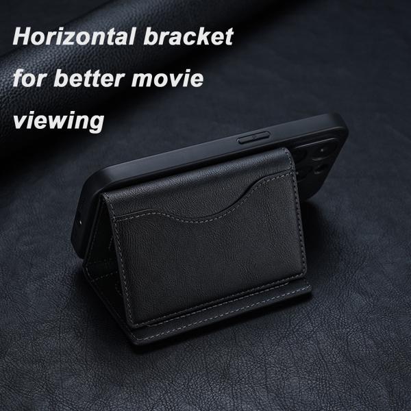 Flip iPhone Leather Wallet Luxury Magsafe Card Holder Stand OEM / ODM For IPhone