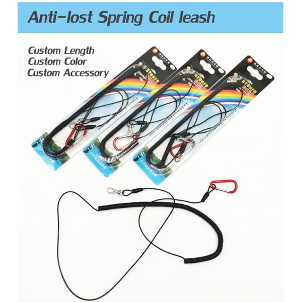 Carabiner Hook Spring Clip Lanyard 5M TPU Coil Key Chain Strap