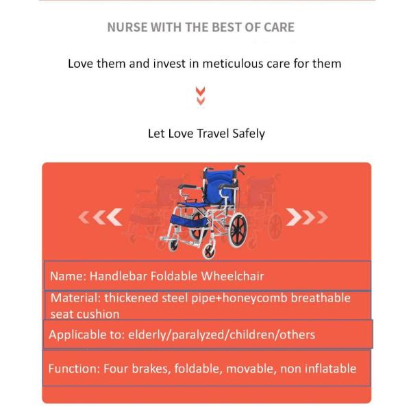 Breathable Fabric Cushion Tianjin Producer Chrome Frame Folding Steel Manual Wheelchair