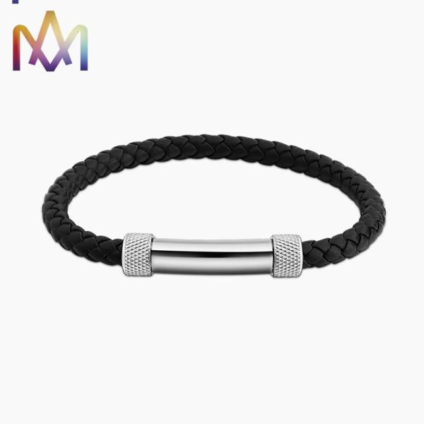 A pressão magnética SS304 vergasta o bracelete trançado 67MM dos homens com barra cilíndrica