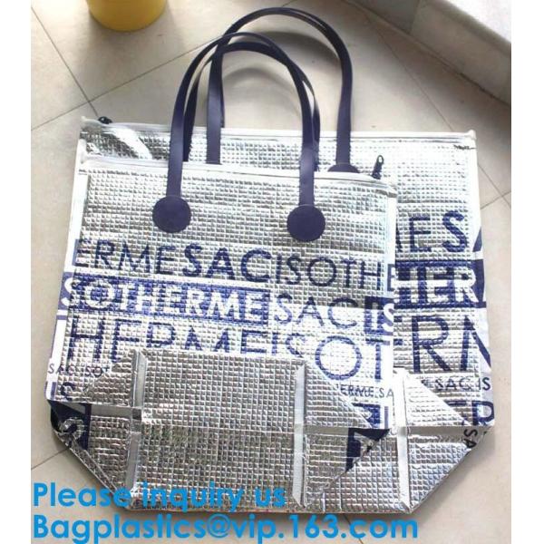 Insulated Thermal Non Woven Aluminum Foil Cooler Bag For Frozen Food,Reusable Insulated Aluminum Foil Thermal Lunch Cool