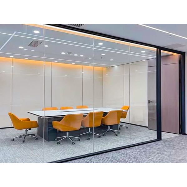 Installation modulaire et pré-assemblée 100 mm mur de séparation en verre insonorisé pour un environnement de travail productif