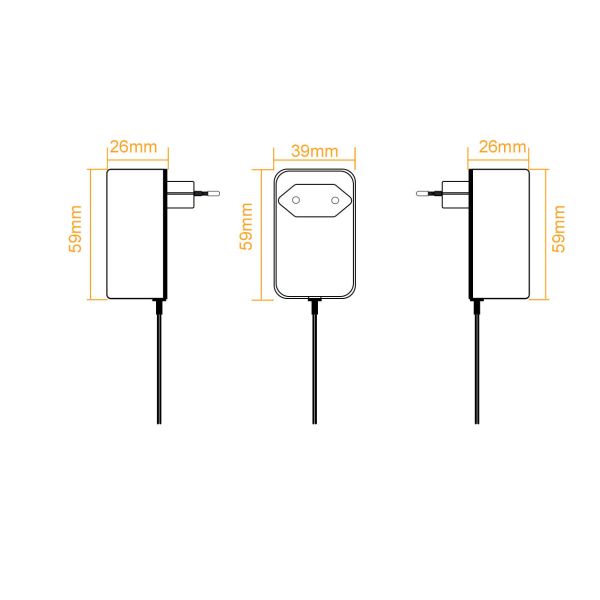 12W GS TUV Certified Wall Adapter with 3-Year Warranty and Universal Power Compatibility