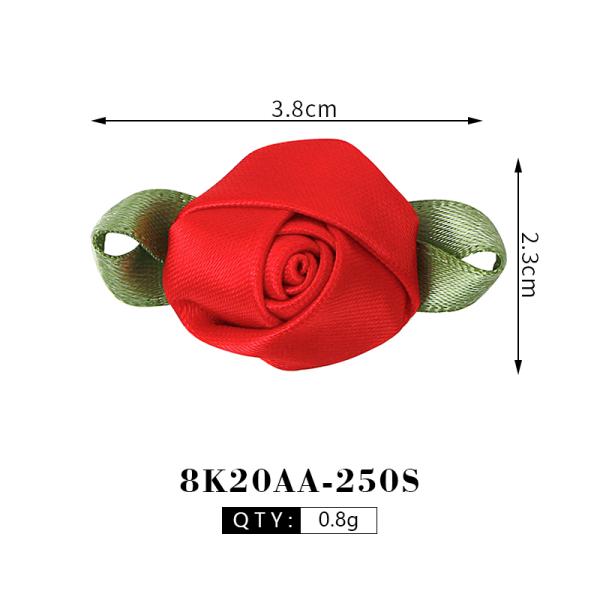 Handmade Pink Satin Ribbon Fabric Rose for Wedding Decoration by MSD Support OEM ODM