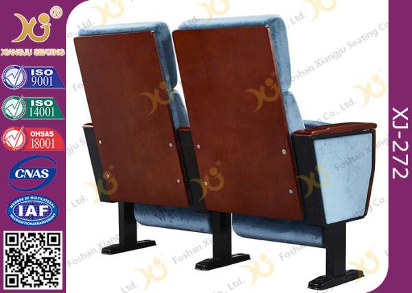 Metal Folding Indoor Lecture Hall Church Chair With Logo On Back Rest