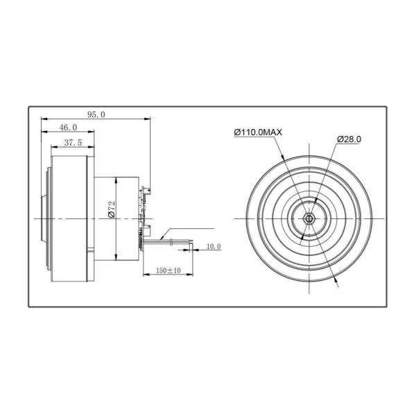 Двигатель пылесоса 36В 300В 65dB 40000RPM KG-4843DC36 для пылесоса