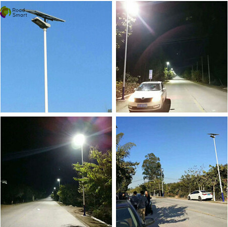 Double Panels Commercial Solar Parking Lot Lights For Main Road CE Rohs Certificates